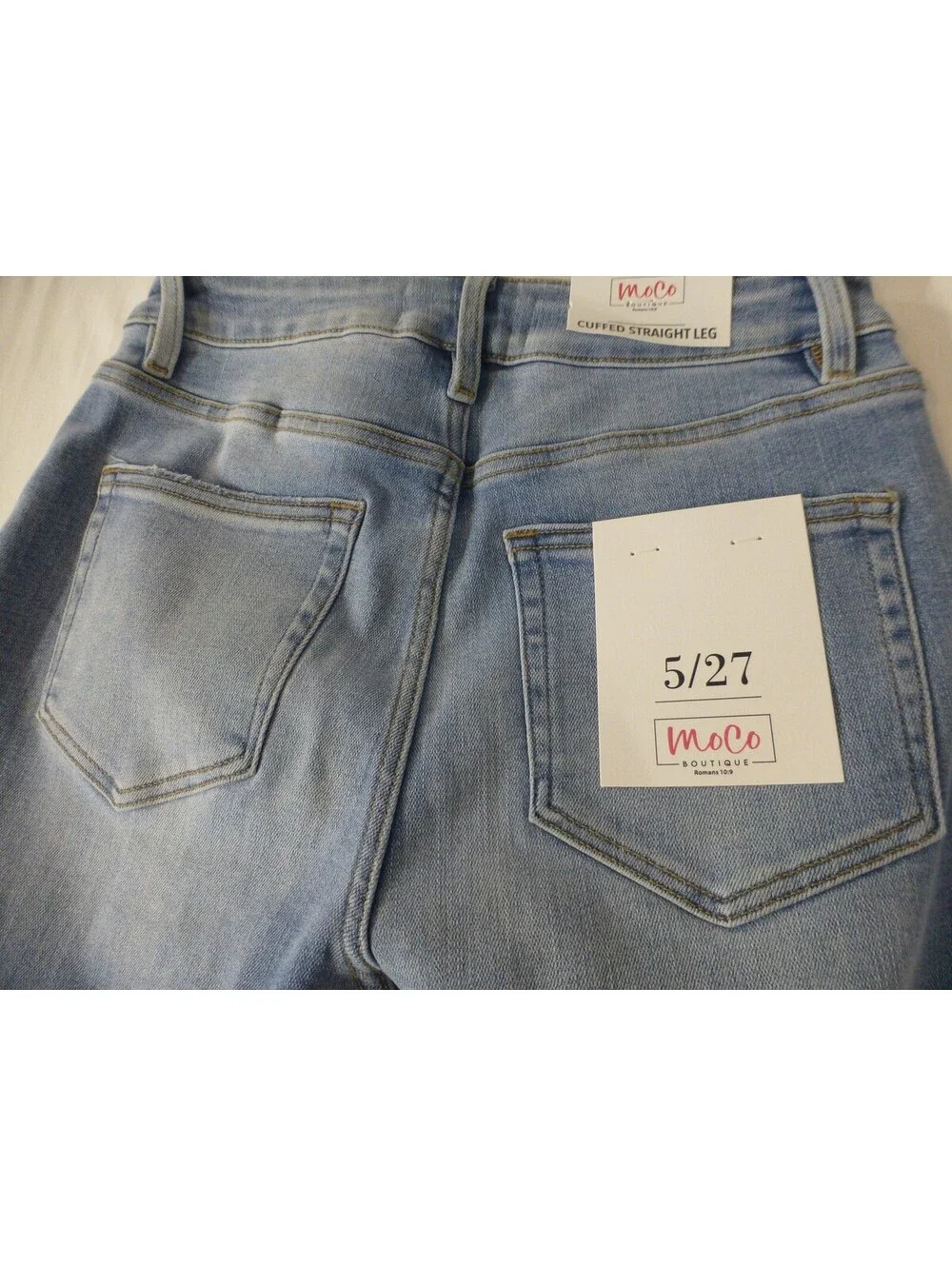MoCo Boutique Women's Size 5/27 Tummy Control Straight Leg Jeans Light NWT G4A